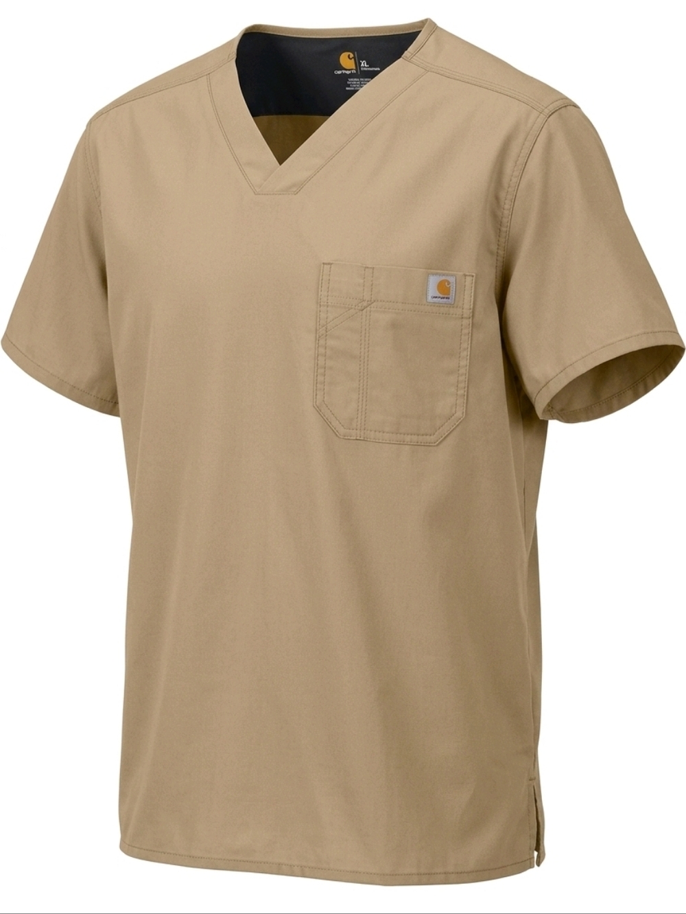 Carhartt Unisex V-Neck Scrub Shirt in Khaki: XL